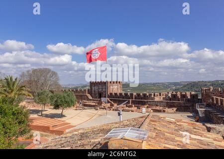 Inside The Castle Of Silves A Moorish Castle And Portuguese National Monument In Silves The Algarve Portugal The City Of Silves Flag Stock Photo