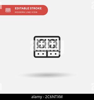 Stove Simple vector icon. Illustration symbol design template for web mobile UI element. Perfect color modern pictogram on editable stroke. Stove icon Stock Vector