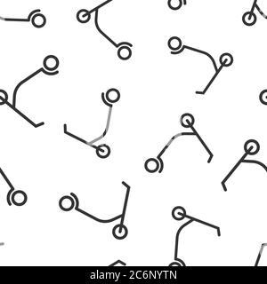 Electric scooter icon in flat style. Bike vector illustration on white isolated background. Transport seamless pattern business concept. Stock Vector