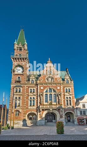 Town Hall, 19th century, neo-renaissance style, in Frydlant, Bohemia, Liberec Region, Czech Republic Stock Photo