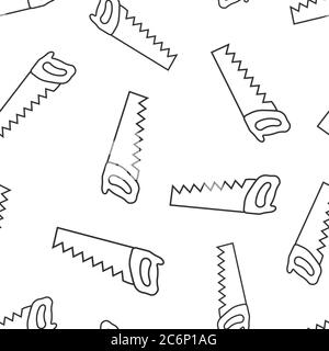 Saw blade icon in flat style. Working tools vector illustration on white isolated background. Hammer seamless pattern business concept. Stock Vector