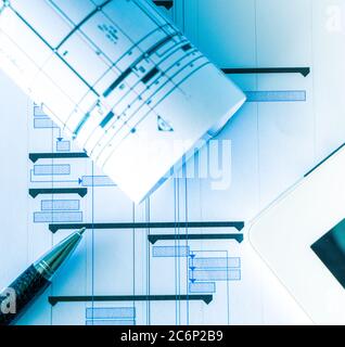Project management - Construction project planning Stock Photo