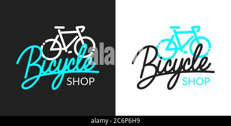 Abstract Hand Written Word Bicycle Vector Illustration. Typography Illustration As Logotype Stock Vector