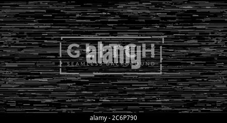 Cyber Glitch Abstract Dark Seamless Pattern Vector Illustration Geometric Background Art Stock Vector