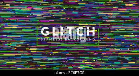 Cyber Glitch Abstract Seamless Pattern Vector Illustration Geometric Background Art Stock Vector