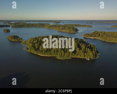 Sea and islands, Finnish sea landscape, Porvoo Photo A shot from a drone. . High quality photo Stock Photo