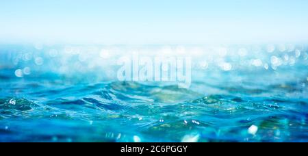Abstract And Blurred Ocean With Defocused Lights Stock Photo