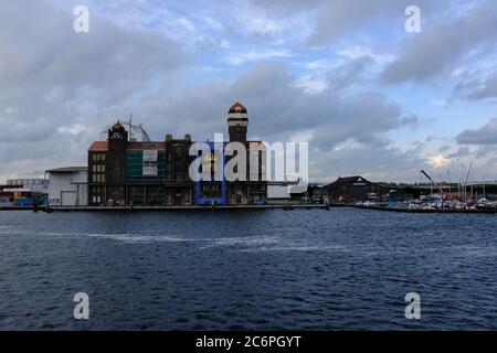 Amsterdam industrial harbor area close by center seen from the river Stock Photo