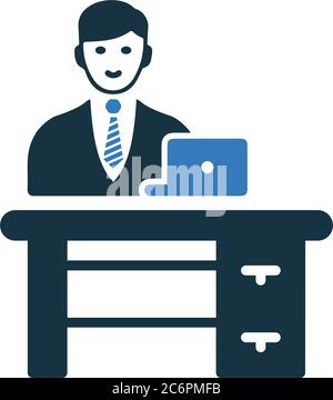 Office, workplace icon / vector graphics. Use for commercial, print media, web or any type of design projects. Stock Vector