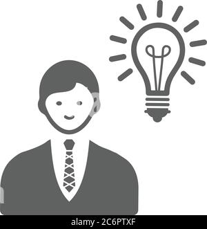 Brainstorming, business idea, creativity icon, vector graphics for various use. Stock Vector