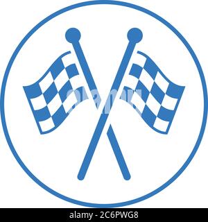 Checkered flag, competition, finish, start, winning icon, vector graphics for various use. Stock Vector