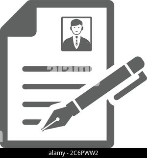 CV writing, job application, resume icon, vector graphics for various use. Stock Vector