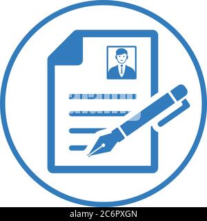 CV writing, job application, resume icon, vector graphics for various use. Stock Vector