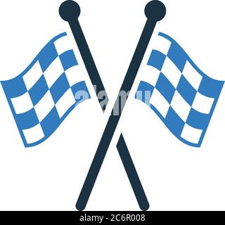 Checkered flag, competition, finish, start, winning icon, vector graphics for various use. Stock Vector