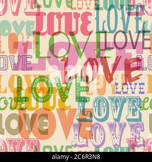 Love , seamless background,vintage and grungy illustration, this vector art can be used as a greeting card for wedding, engagement, valentines day. Stock Vector
