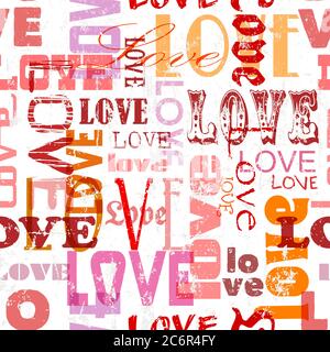 Love , seamless background,vintage and grungy illustration, this vector art can be used as a greeting card for wedding, engagement, valentines day. Stock Vector