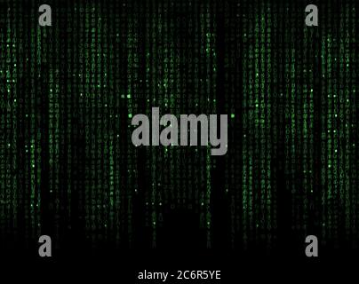 Abstract background, digital data, green matrix Stock Photo