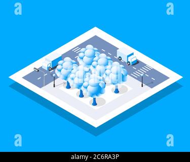 Cityscape design elements with isometric building Stock Vector