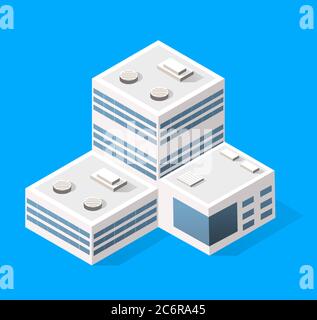 Cityscape design elements with isometric building Stock Vector