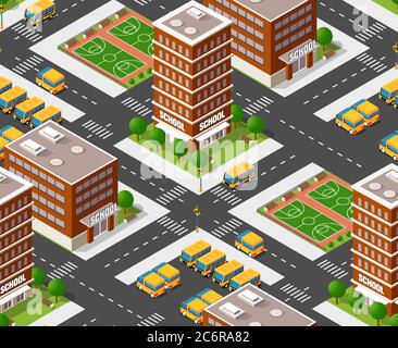 Vector isometric school building Stock Vector Image & Art - Alamy