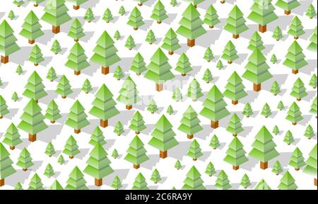 Winter Seamless forest plan pattern map Stock Vector