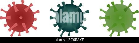 Coronavirus Bacteria Cell Icon Stock Vector