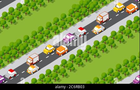 Seamless repeating urban pattern Isometric area Stock Vector