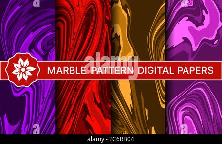 Abstract marble pattern set of backgrounds Stock Vector