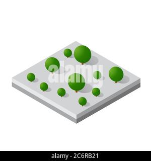 Isometric 3d trees forest Stock Vector