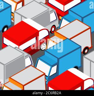 Seamless repeating urban pattern Isometric area Stock Vector