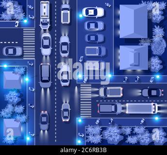 Ultraviolet building map top view city electric Stock Vector