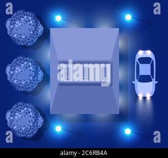 Ultraviolet building map top view city electric Stock Vector