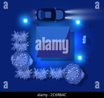 Ultraviolet building map top view city electric Stock Vector