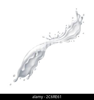 Milky liquid splash on a white background Stock Vector