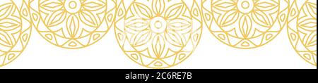 set of elegant ornaments, round mandalas golden, classic vintage Stock Vector