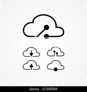 universal cloud tech circuit illustration. suitable for anything activities, such as social, business, and technology purpose Stock Vector
