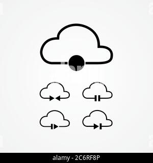universal cloud tech circuit illustration. suitable for anything activities, such as social, business, and technology purpose Stock Vector