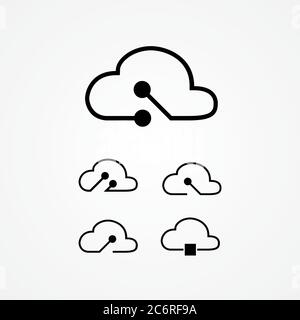 universal cloud tech circuit illustration. suitable for anything activities, such as social, business, and technology purpose Stock Vector