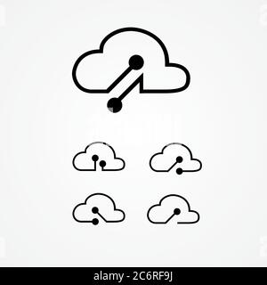 universal cloud tech circuit illustration. suitable for anything activities, such as social, business, and technology purpose Stock Vector