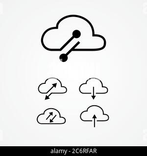 universal cloud tech circuit illustration. suitable for anything activities, such as social, business, and technology purpose Stock Vector