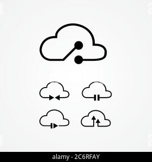 universal cloud tech circuit illustration. suitable for anything activities, such as social, business, and technology purpose Stock Vector