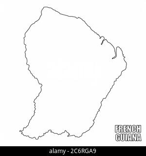 French Guiana outline map Stock Vector