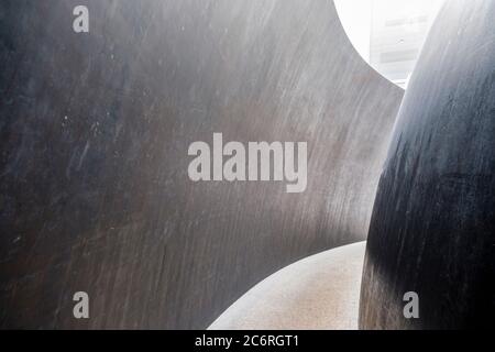 Airport art, Richard Serra Tilted Spheres sculpture, Pearson International Airport, Terminal 1, International Departures, Toronto, Ontario, Canada Stock Photo