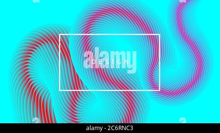 Web banner with blue wave, abstract background with geometric shape. Template for home page, poster, or flyer Stock Vector