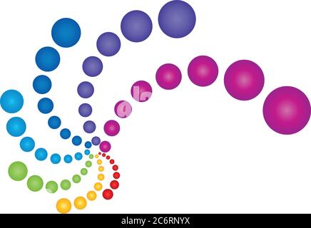 Spiral, ball, coloured, painter, logo Stock Vector