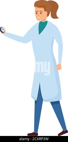 Sport doctor take stopwatch icon. Cartoon of sport doctor take stopwatch vector icon for web design isolated on white background Stock Vector