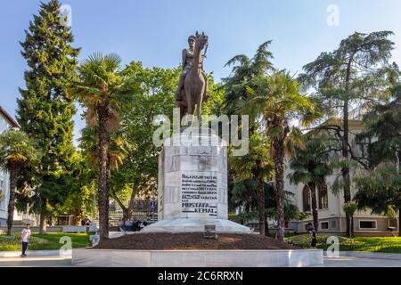 Bursa / Turkey - June 24 2020: Bursa city center, Heykel Square and Ataturk Statue Stock Photo