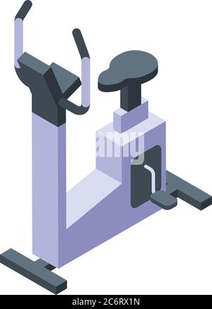 Exercise bike equipment icon, isometric style Stock Vector