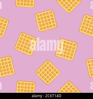 Waffles Pink Seamless Pattern Background or Wallpaper Stock Vector