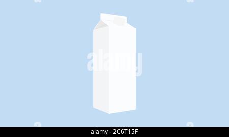 Juice and milk blank white carton boxes. Isolated Vector illustration. Mock-up packages Stock Vector